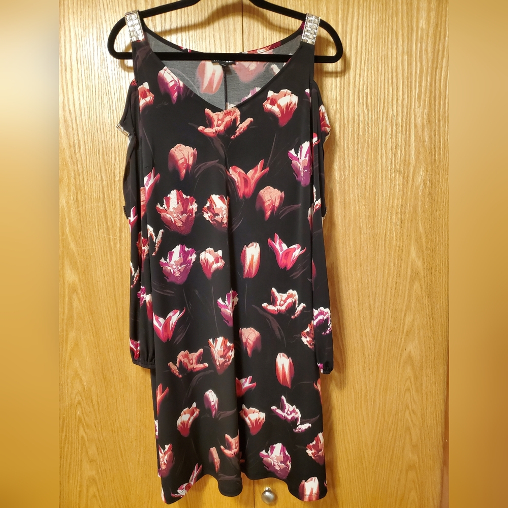 Roz & Ali Pink Flutter Sleeve V-Neck Sundress